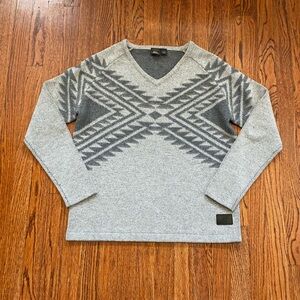 State of Elevenate Womens 100% Lambswool Sweater Size M Aztec Tribal Nordic Knit